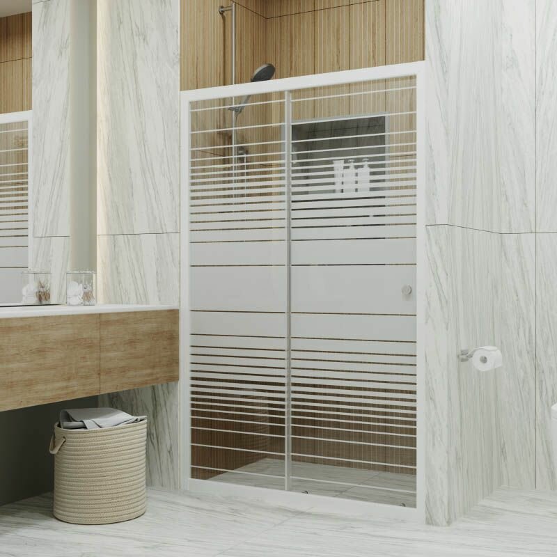 Душевая дверь TRITON Слайд 120х185 бел полосы