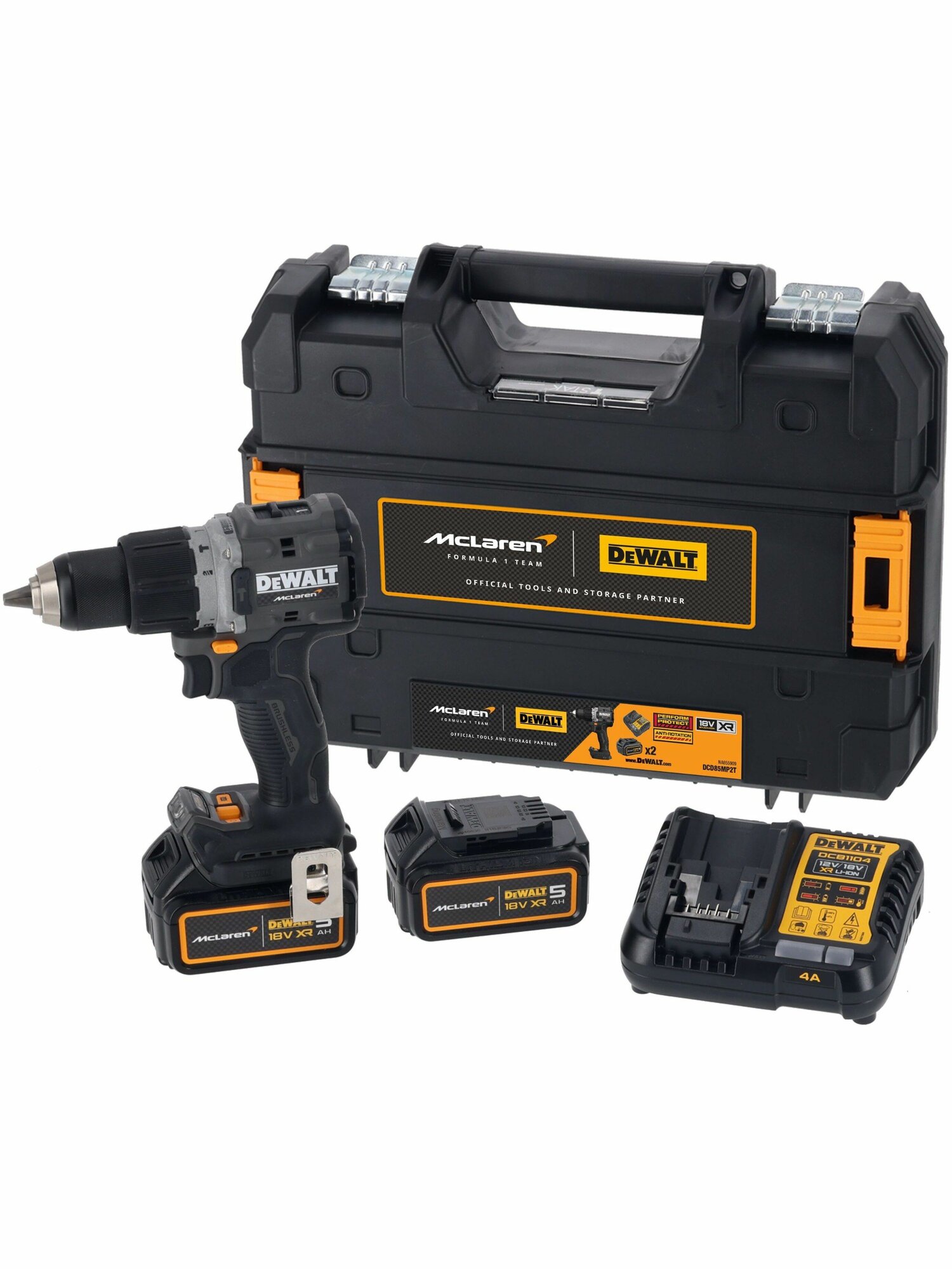 Ударная дрель-шуруповерт DEWALT DCD85MP2T, 18 В, 2000 об/мин, 34000 уд/мин, с 2 АКБ 5 Ач и ЗУ, в кейсе TSTAK (DCD85MP2T-QW) - фото №8