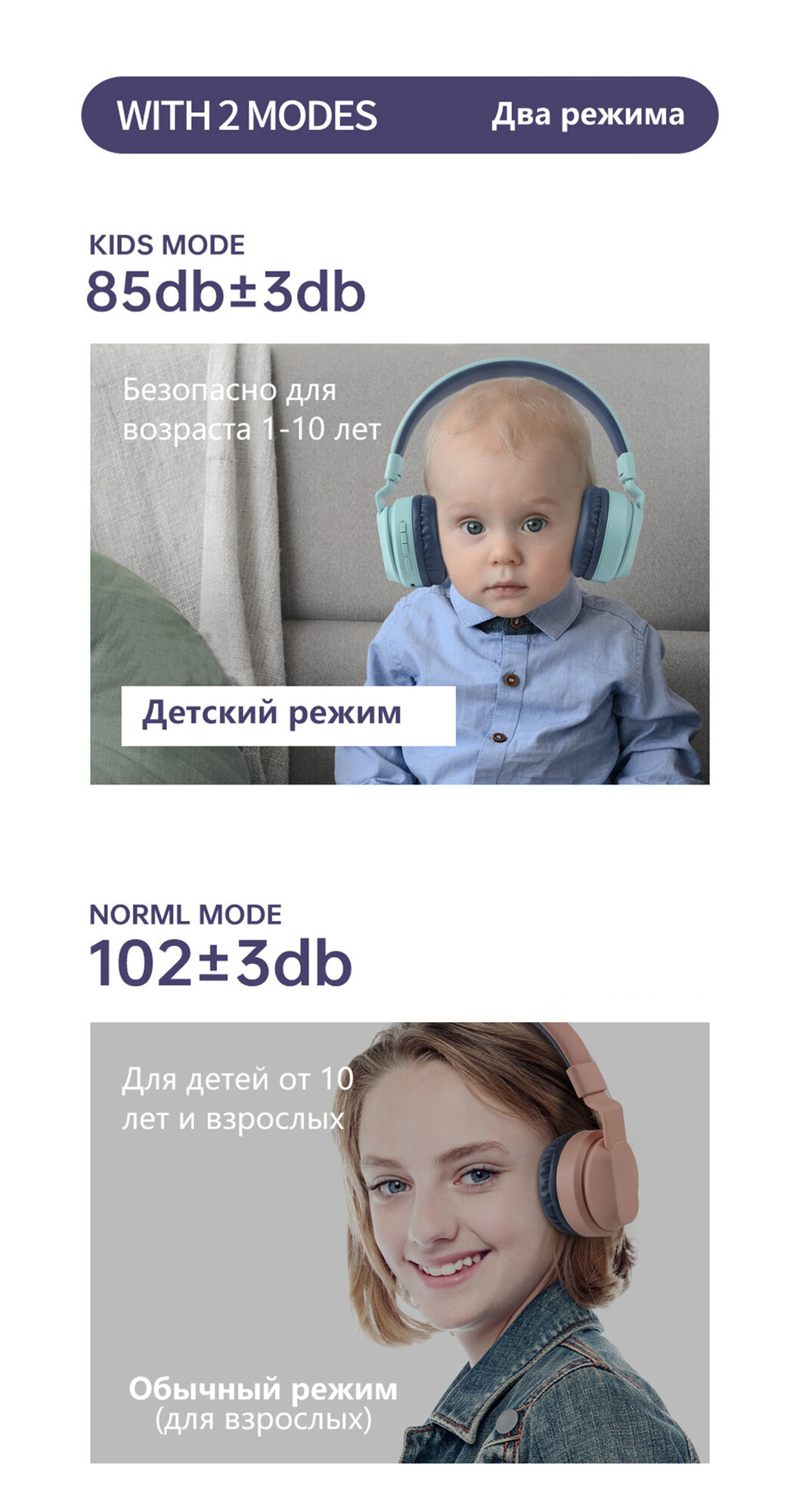 Детские складные Bluetooth-наушники с защитой слуха​, Беспроводные наушники с эффектом погружения, Красны — фото 1