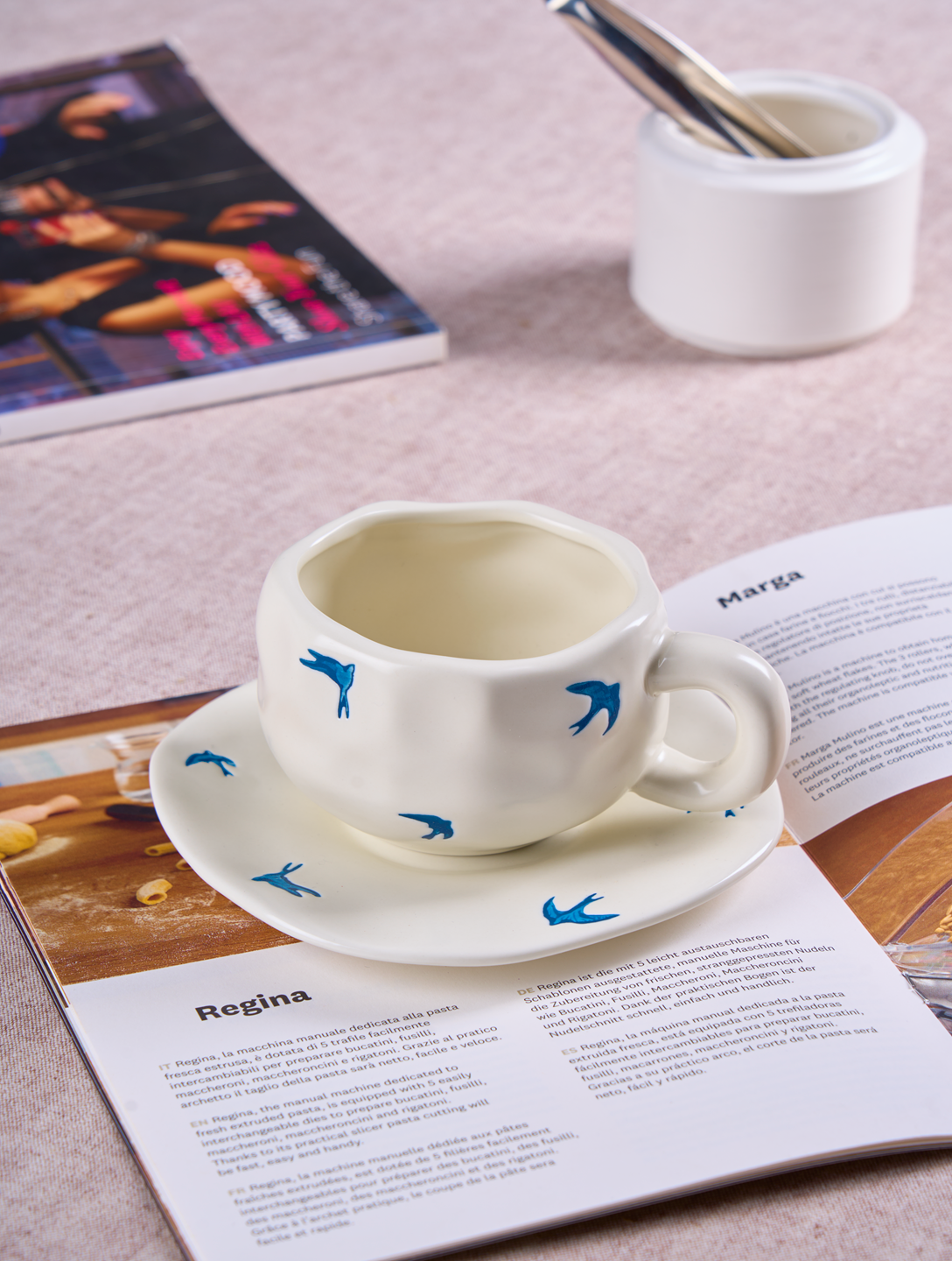 Чайная пара керамическая "Ласточка", объем 300 мл, TEACUP3