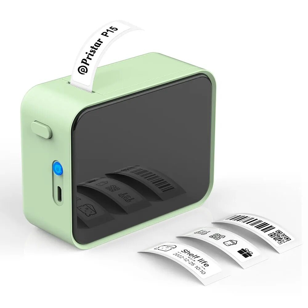 UniPlus P15 Термопринтер для этикеток Bluetooth, Green