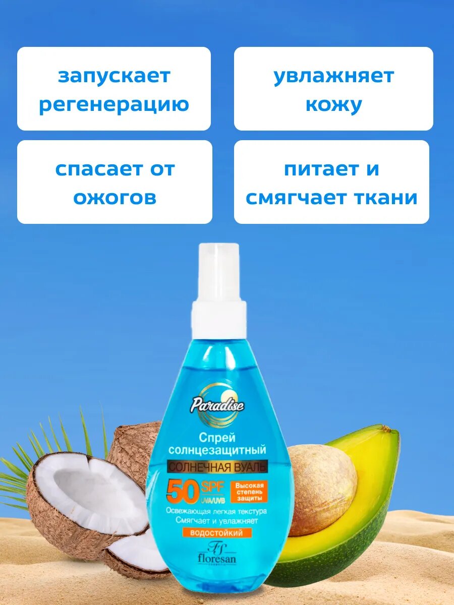 Картинки Солнцезащитный спрей Floresan SPF 50 160 мл