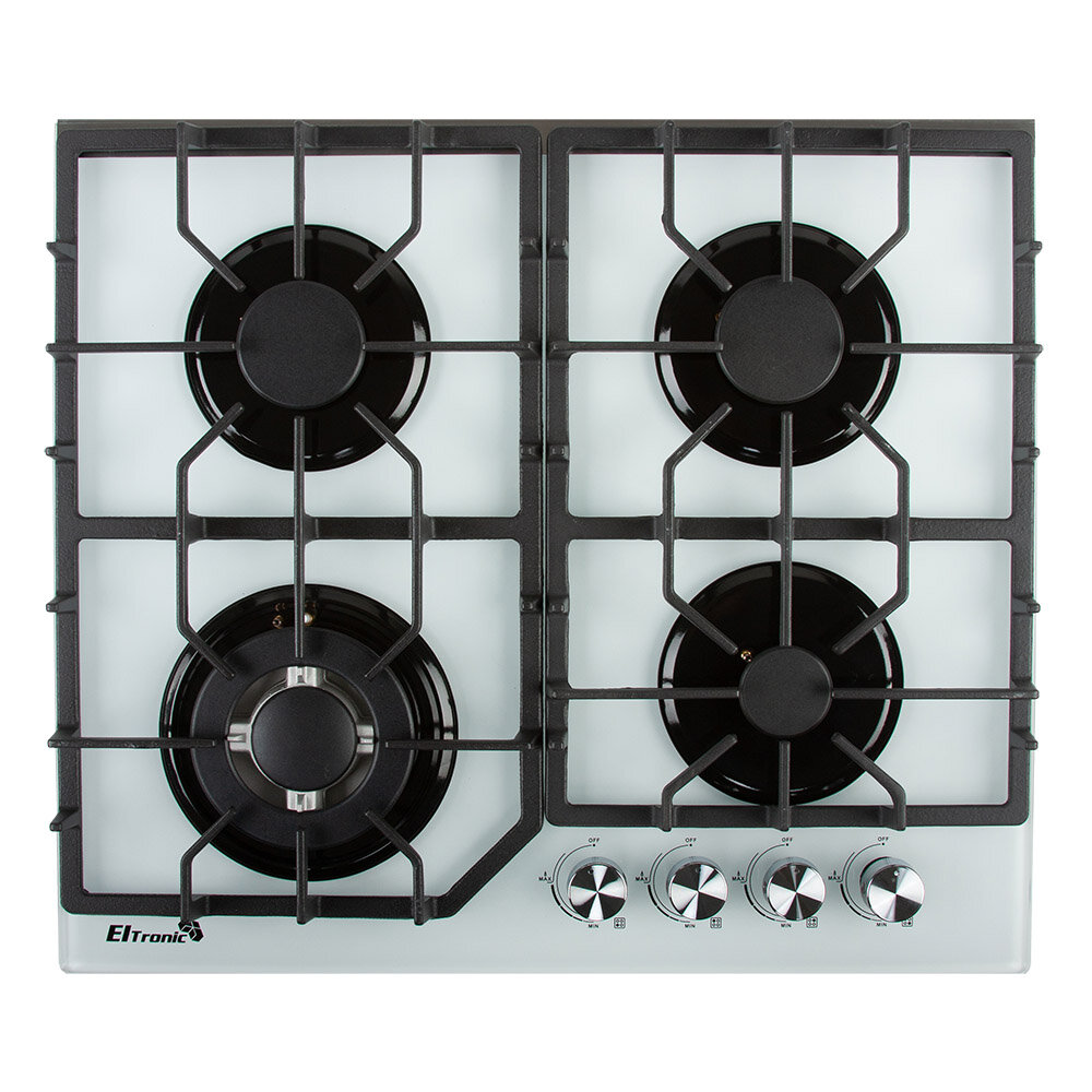 Варочная панель газовая ELTRONIC (33-03) 4 конфорки (белая) встраиваемая(на ножках)