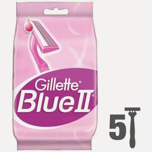 Изображение товара Бритвы одноразовые для женщин Gillette Blue II с увлажняющей полоской, 5 шт