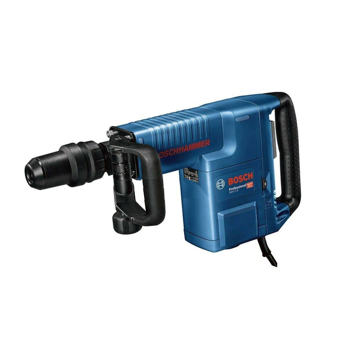 Электрический отбойный молоток BOSCH GSH 11 E, мощность 1,5 кВт, энергия удара 16,8 Дж, с кейсом