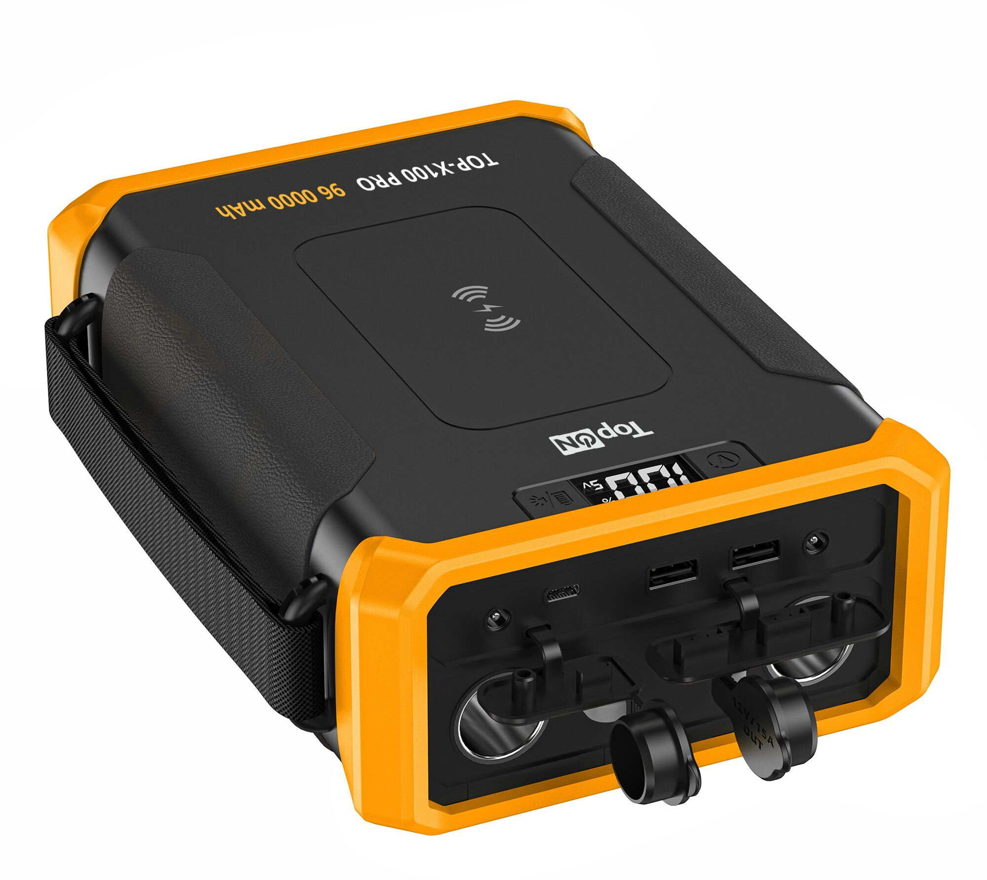 Мобильный аккумулятор TopON TOP-X100Pro 96000mAh 5A беспров. зар. черный/желтый (103098)
