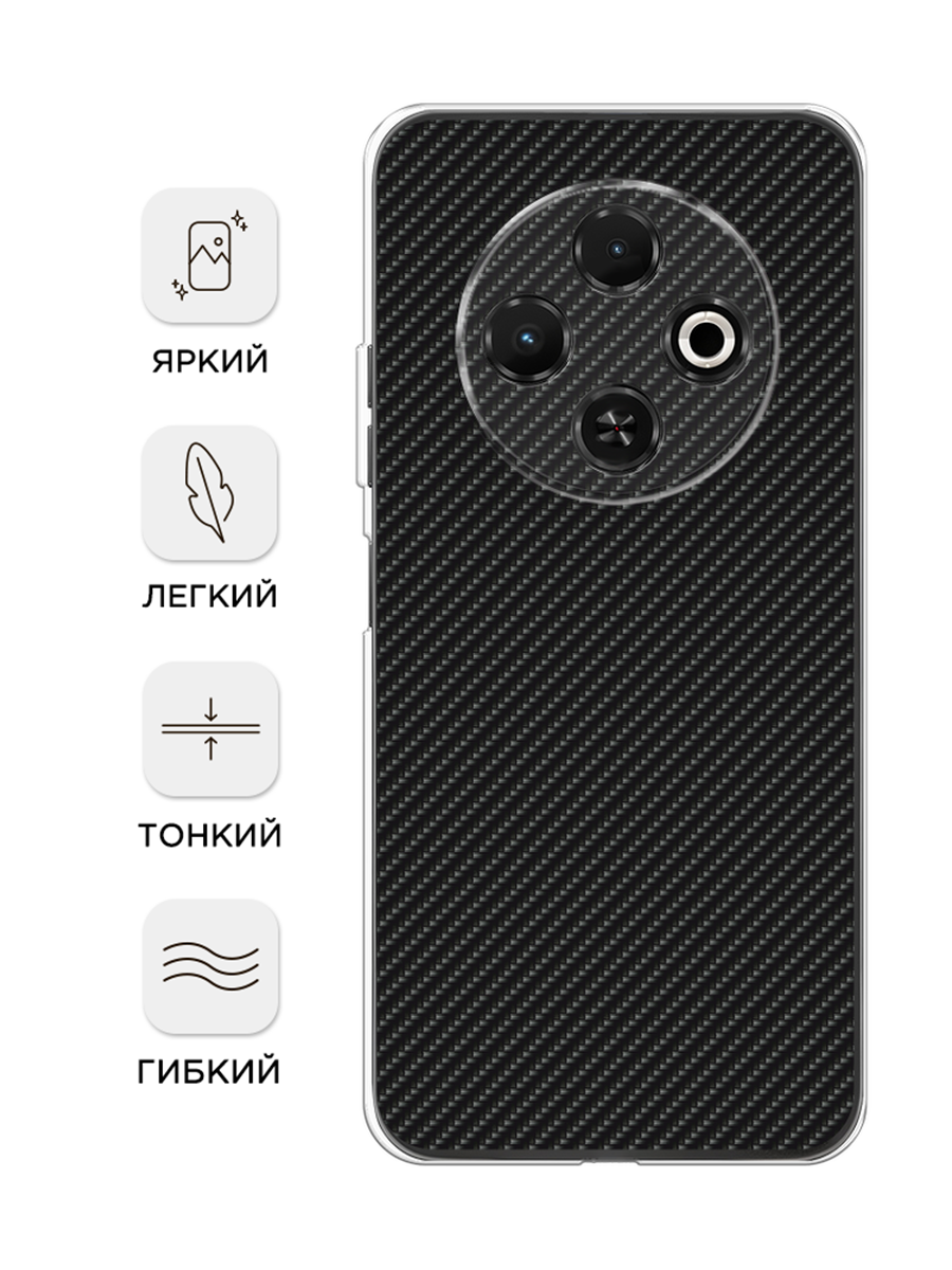 Чехол на Tecno Spark 30C / Текно Спарк 30C с принтом Черный карбон — фото 1