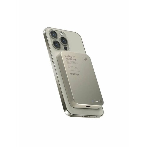 Повербанк MagSafe Momax Q.Mag X1 Gen 2 10000 Titanium Ультратонкий Магнитный