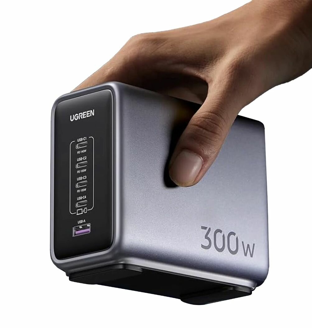 Зарядное устройство UGREEN CD333 (90903B) Nexode 300W 5-Port PD GaN Fast Charger цвет: серый — фото 1