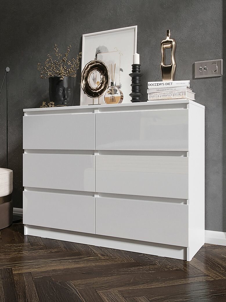 ARNIKA Комод с ящиками Челси 120.2х45х76.8 см, белый