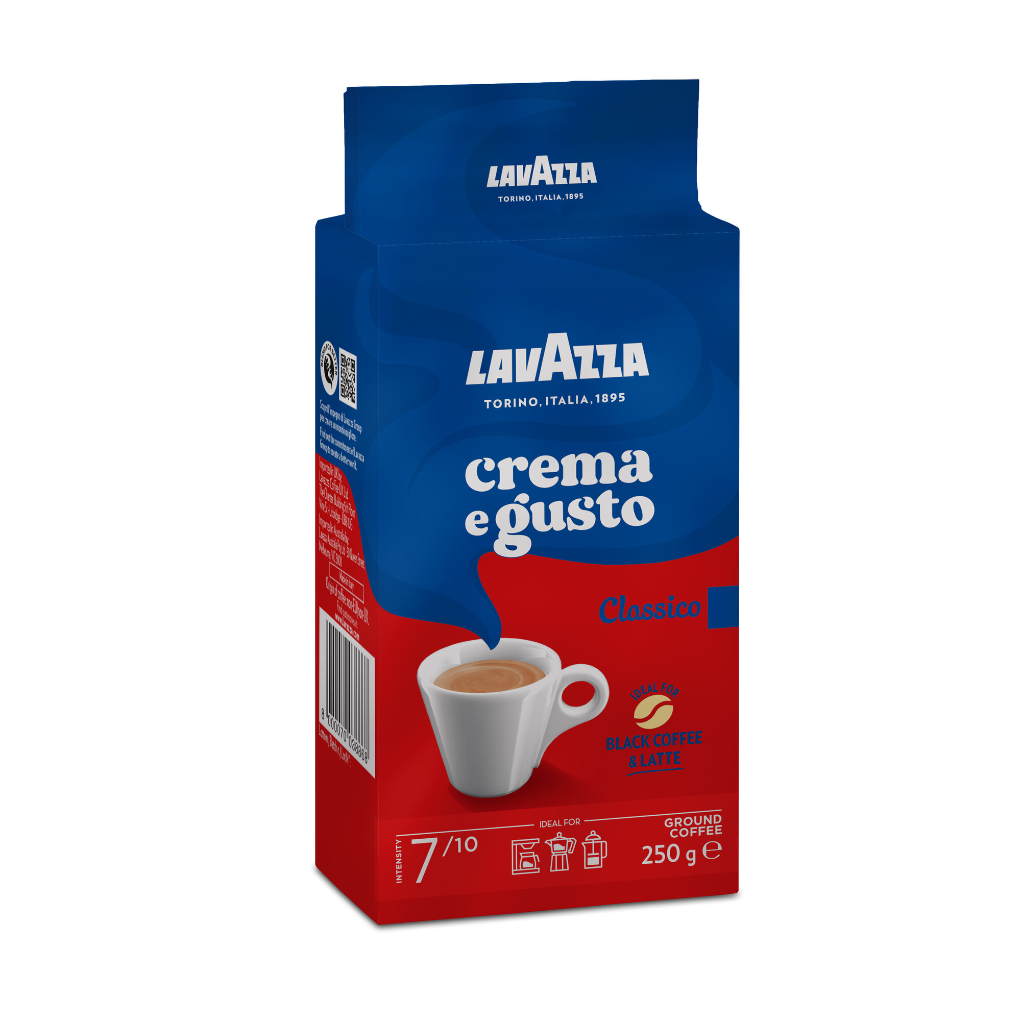 Кофе молотый Lavazza "Crema e Gusto", 250 гр, арабика и робуста — фото 1