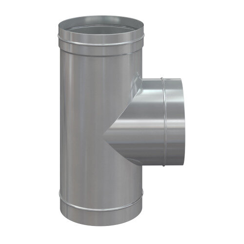Тройник одноконтурный одностенный 90 градусов для дымохода D150 из нержавеющей стали AISI 304-05 росстин