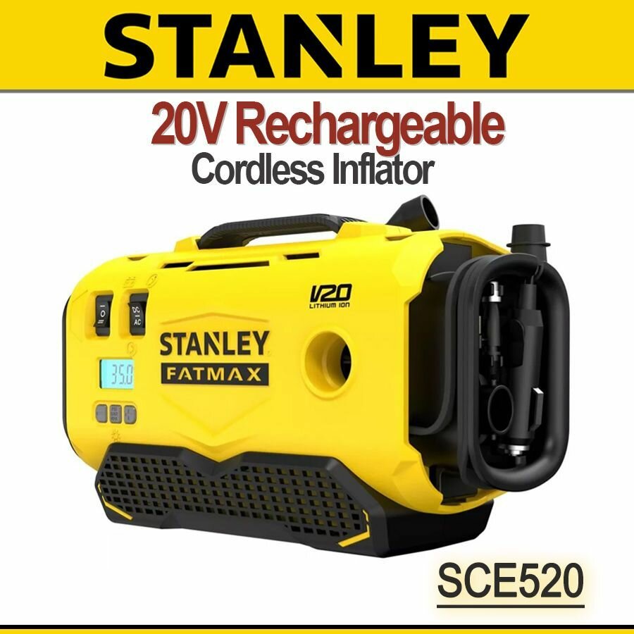 STANLEY SCE520 аккумуляторный беспроводной Насос воздушный 20V Компрессор для шин.