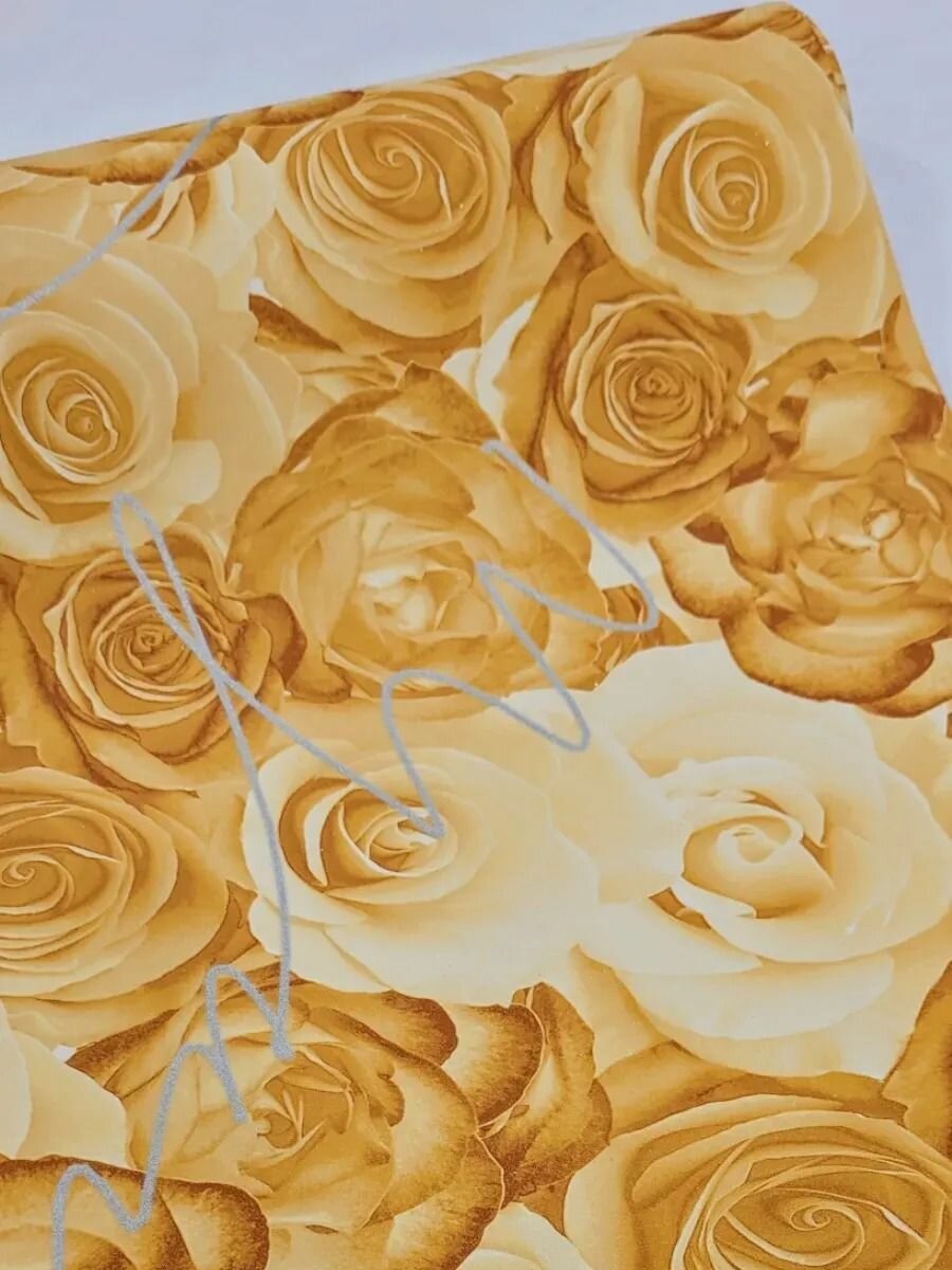 Обои винил горячего тиснения моющиеся на флизелиновой основе ARTSHOW 0.53м х 10.05м цветы цвет желтый 37111