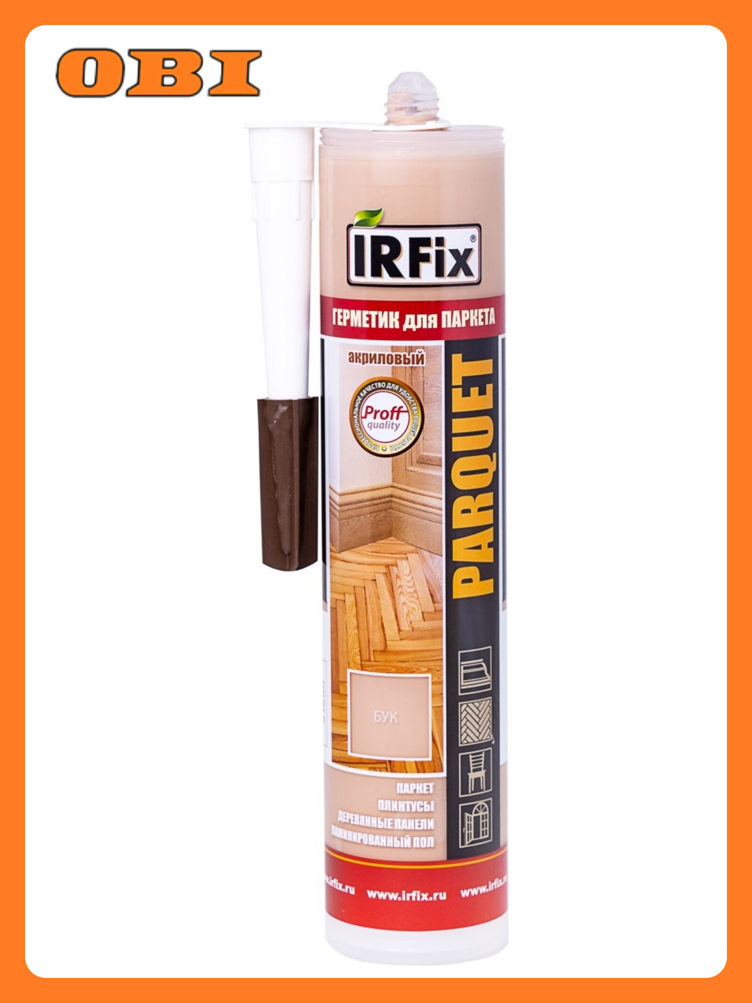 Акриловый герметик IRFIX PARQUET для паркета влагостойкий 310мл