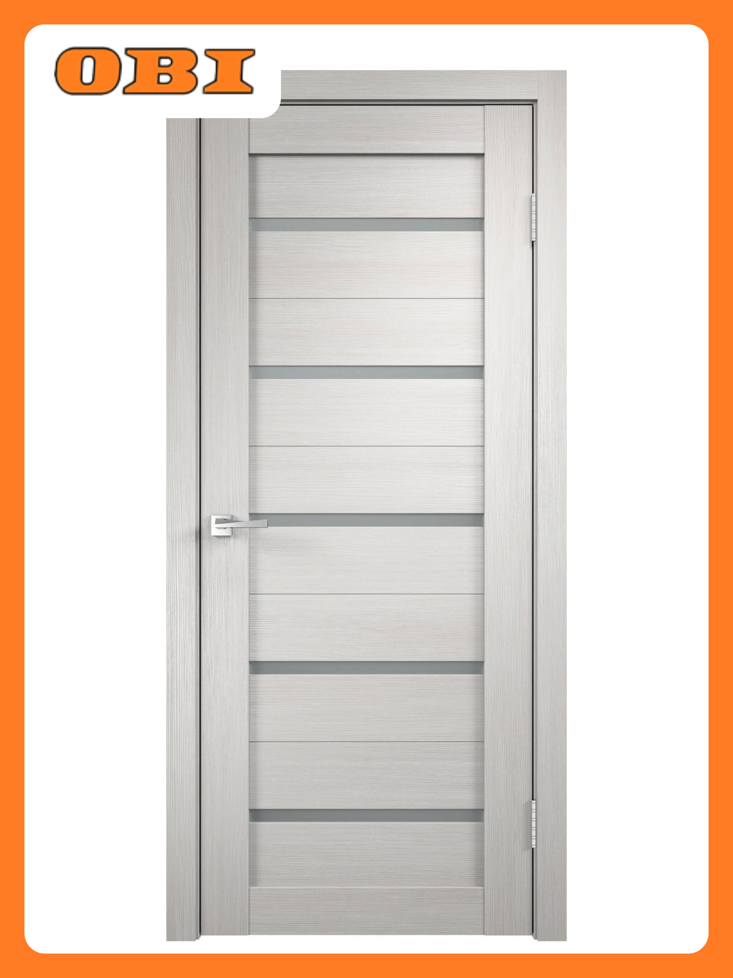 Межкомнатная дверь 80х200 см остекленная экошпон дуб белый VD018602