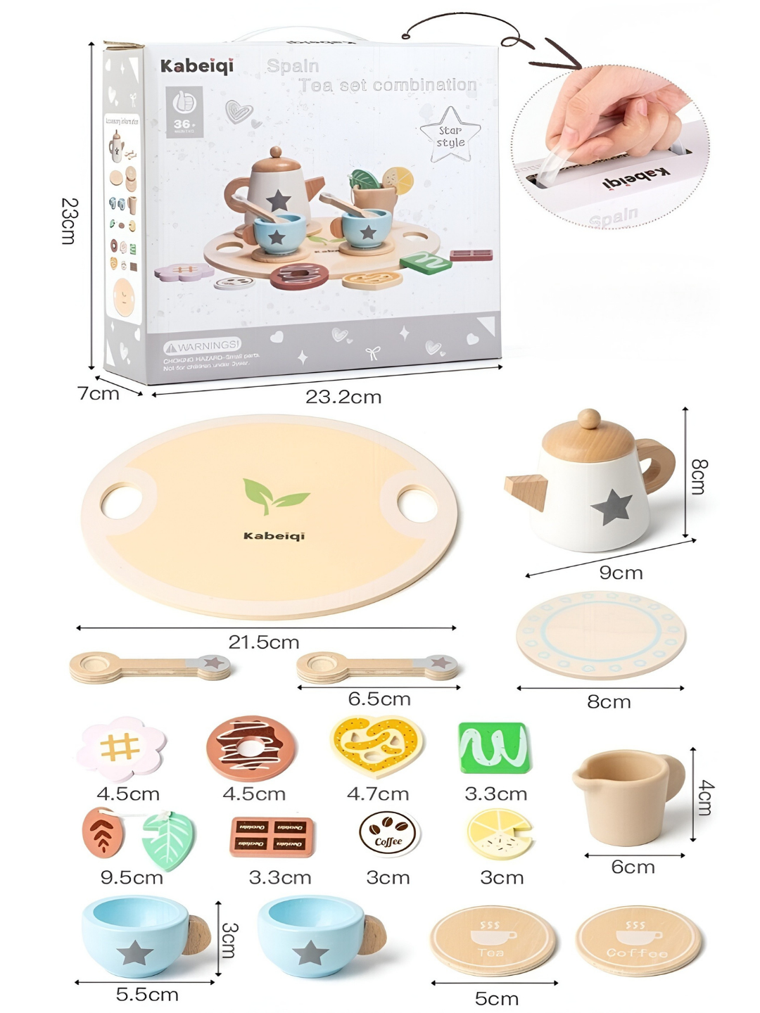 Деревянный игровой Чайный набор для детей — фото 1