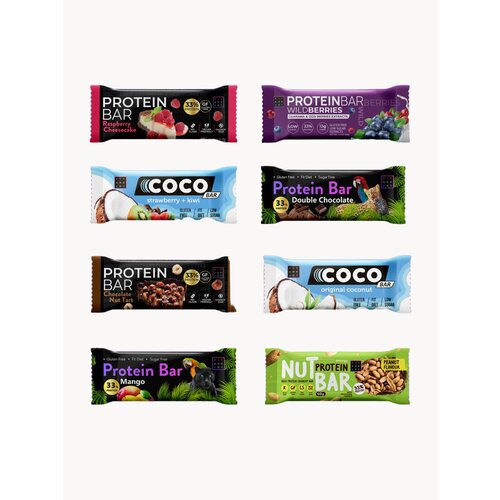 Протеиновый батончики ассорти вкусов набор 8шт