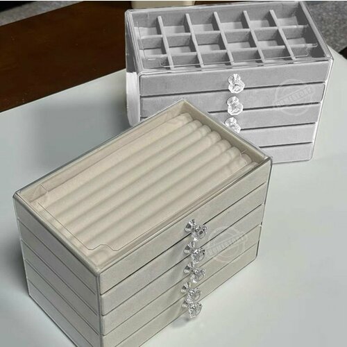 Шкатулка органайзер для украшений бархатная 5 ярусов 1889₽