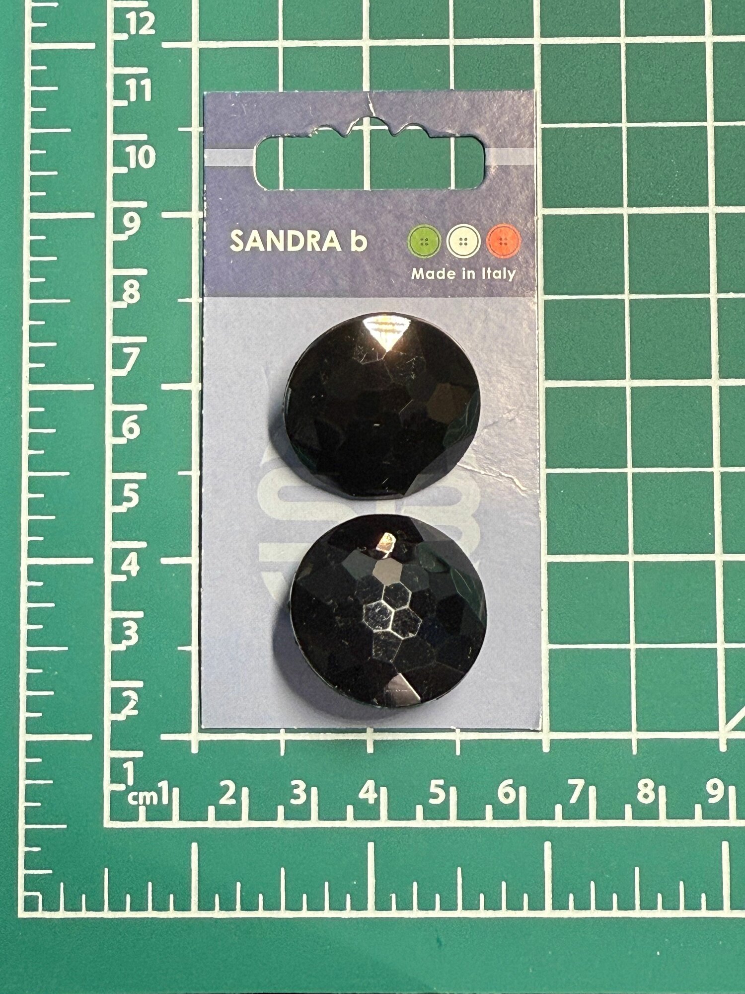 Пуговицы SANDRA b чёрные на ножке, 28 мм, 2 шт
