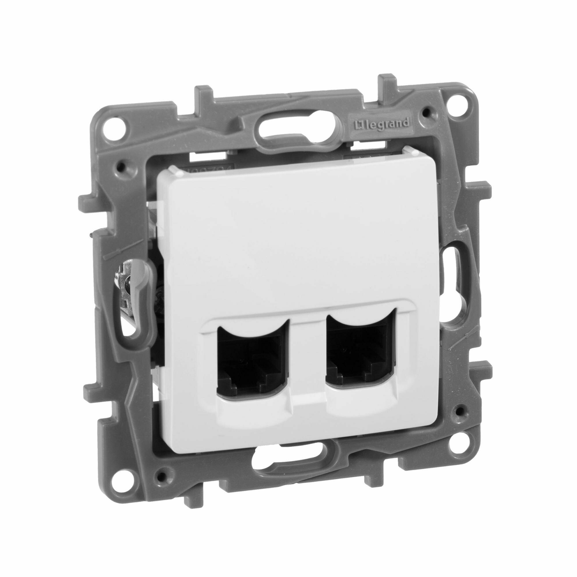 Legrand Etika Белый Розетка компьютерная 2-ая RJ45, категория 5е UTP, 672255