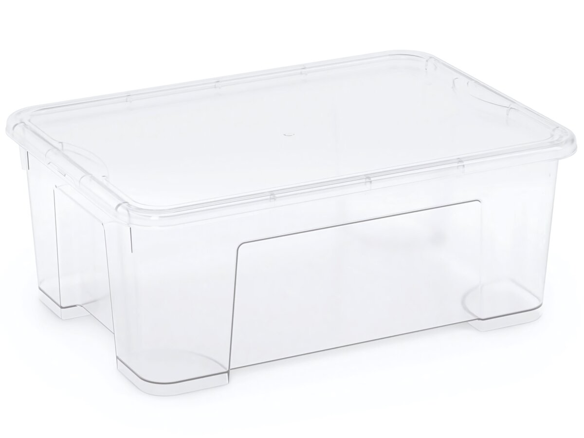 Контейнер для хранения 12л, прозрачный пластик, 39,5х28х15,5см, герметичная крышка