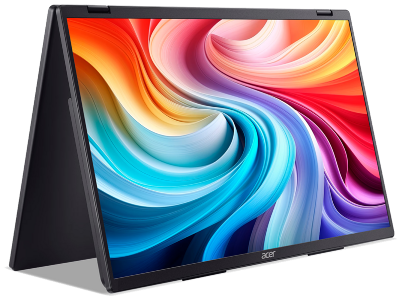 Монитор монитор/ ACER PD193QEbmiuux 18,5', Double Portable monitor, UltraThin Black, 16:9, IPS, 1920x1080, 4ms, 250cd, 100Hz, 1xHDMI + 2xType-C(15W) + SPK + Audio Out, Speakers 2Wx2, sync: FreeSync, Vesa:100x100