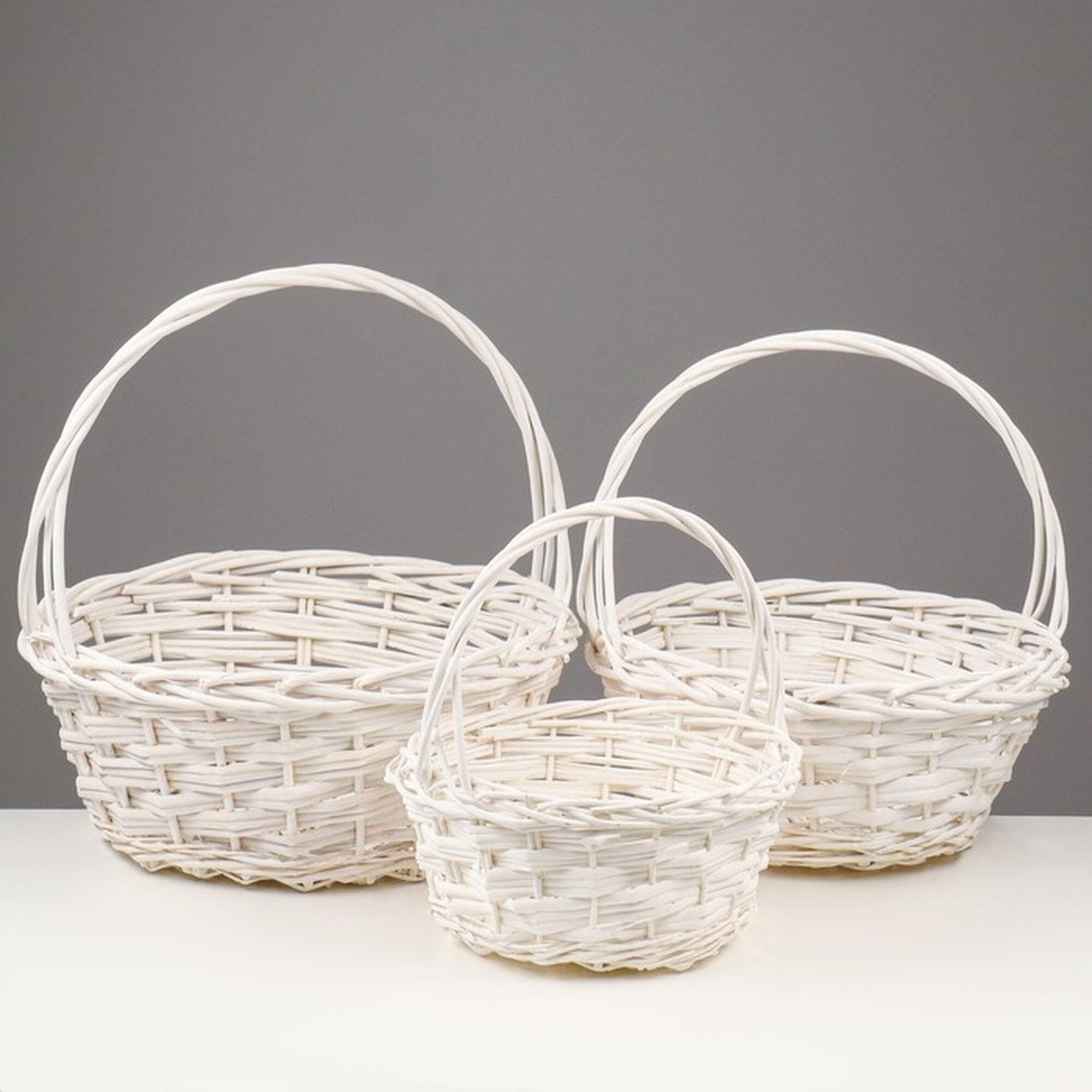 Набор корзин плетеных 40x175/40 34x15/35 28x13/30 см 3 шт ива