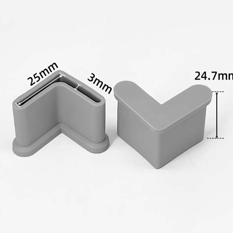 Противоскользящие защитные чехлы для мебели из ПВХ 4Pcs 25x25mm Grey