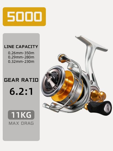 Изображение товара Рыболовная катушка Speedy SAW серии морских катушек 5000, модель 6.2:1, 10+1BB, с антикоррозийным покрытием.