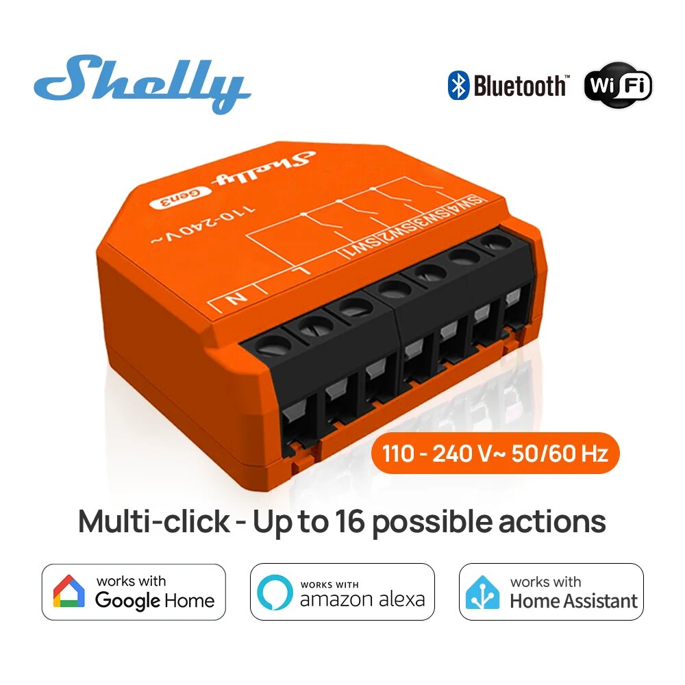 Shelly i4 Gen3 Smart 4-канальный контроллер Wi-Fi 1 Pcs