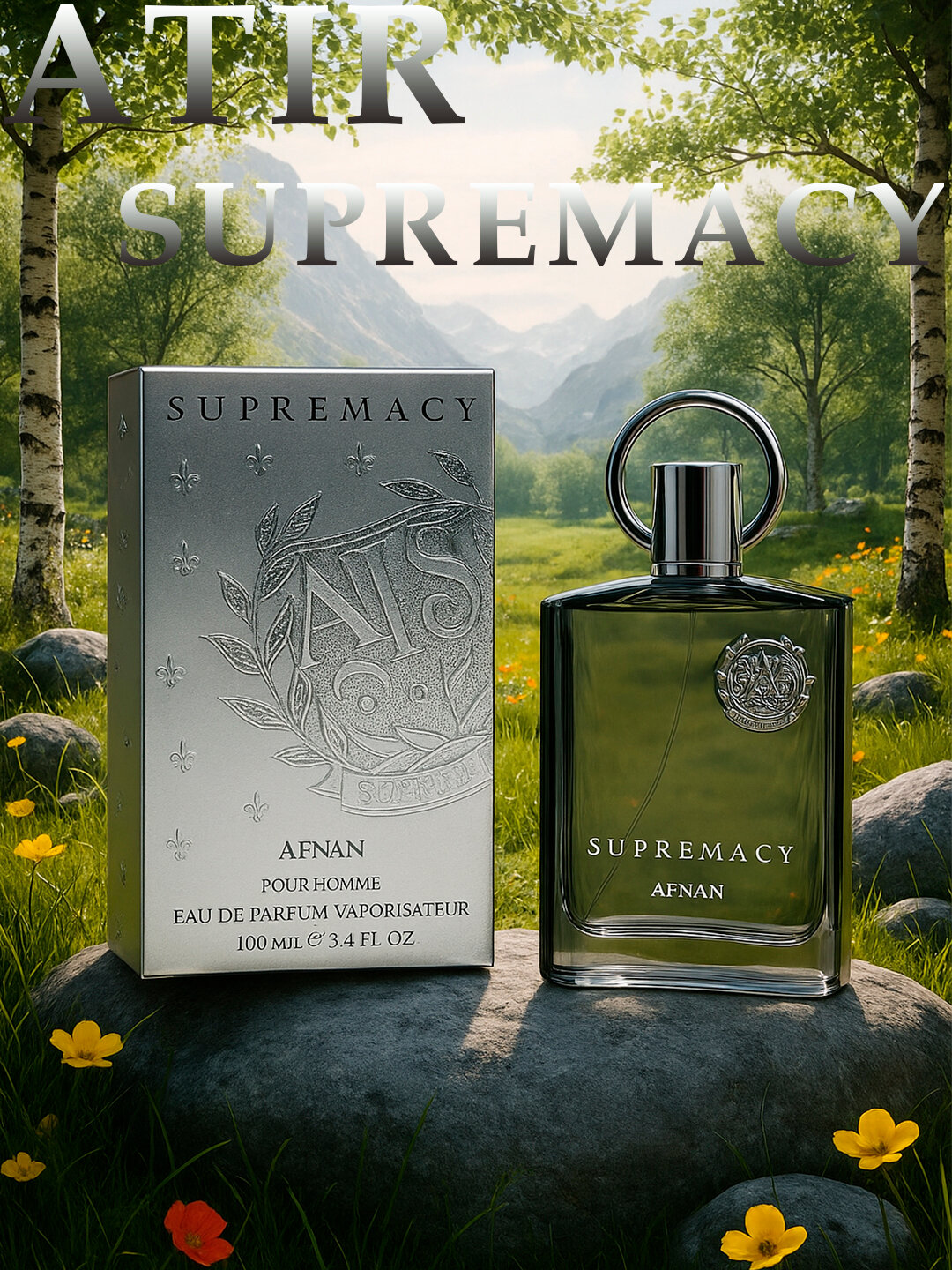 Духи Afnan "Supremacy Silver", для мужчин, восточные цветочные, 100мл