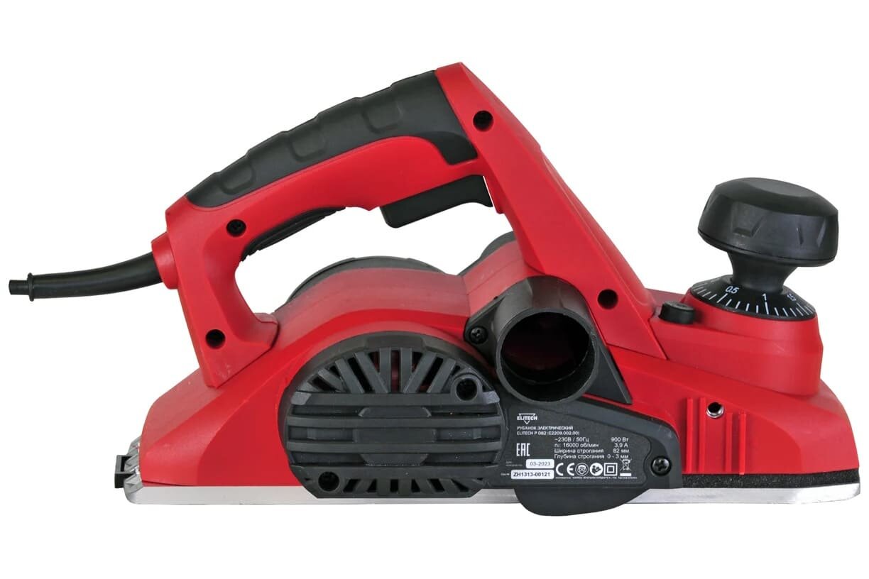 Рубанок Elitech Р 082 (900 Вт, ширина строгания 82 мм, глубина строгания 3 мм) — фото 1
