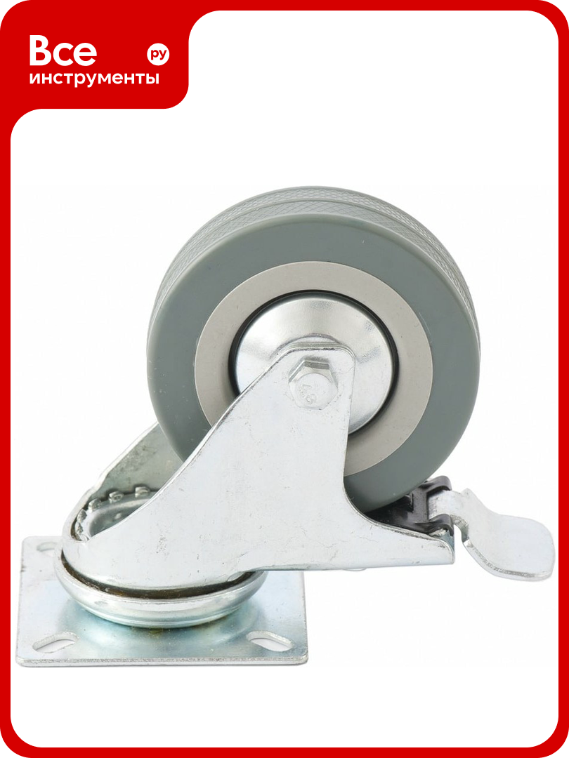 Колесо поворотное с тормозом d-50 мм крепление платформенное СИБРТЕХ 68719