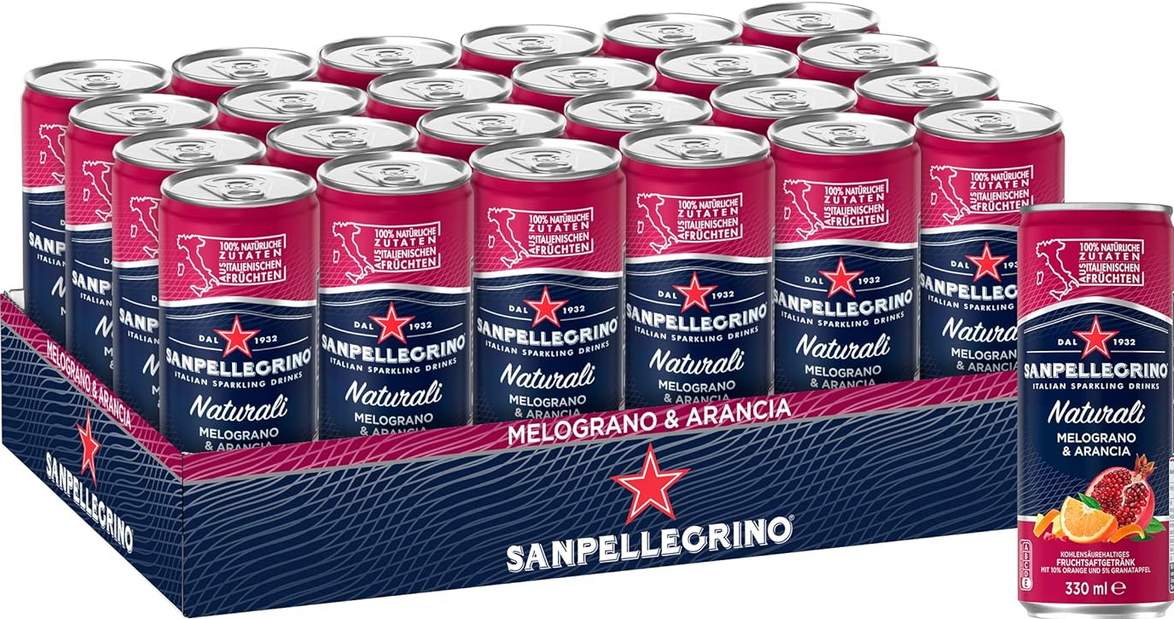 S. Pellegrino Гранат и апельсин 0,33л./24шт. Ж/банка Сан Пеллегрино Напиток газированный с соком