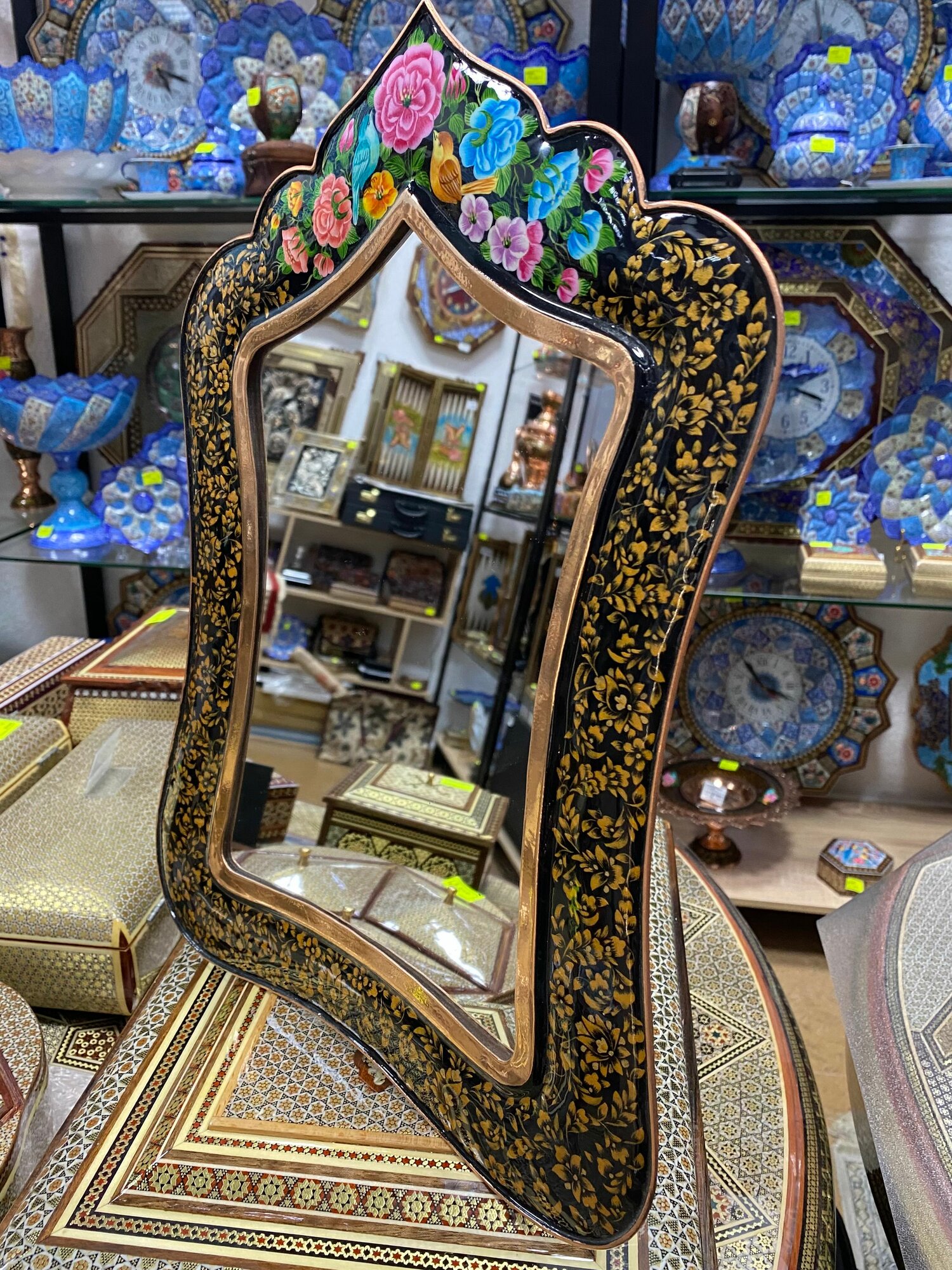Зеркало Персидский базар "Ташир", декоративное, ручная работа, бронза, 37х24 см — фото 1