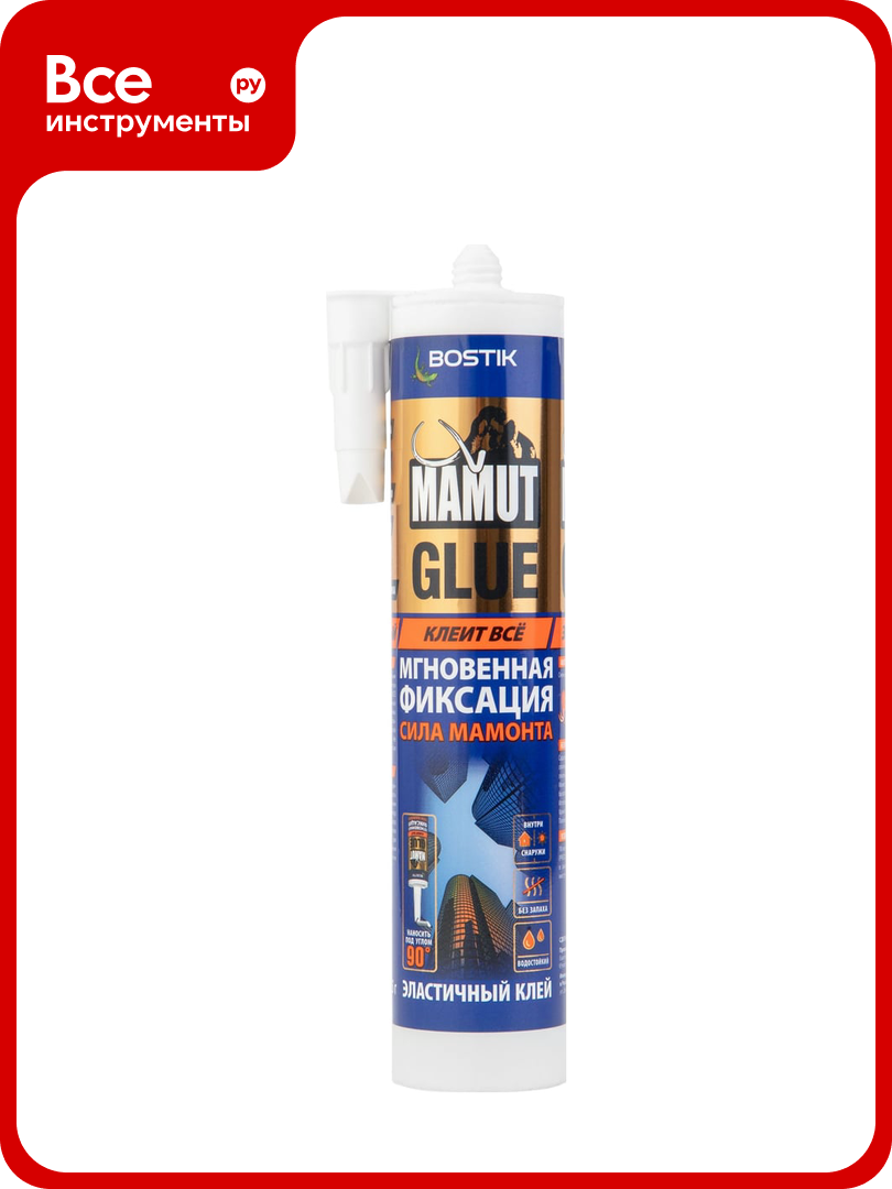 Гибридный монтажный клей Bostik MAMUT GLUE 432 г белый 638300