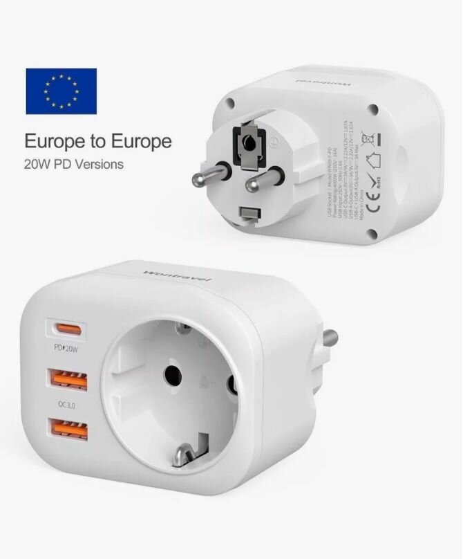 Розетка Mivo MC-103 с функцией быстрой зарядки и 3 USB