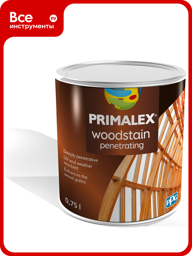 Пропитка PRIMALEX Woodstain Penetrating  прозрачная база 0 75л 399231
