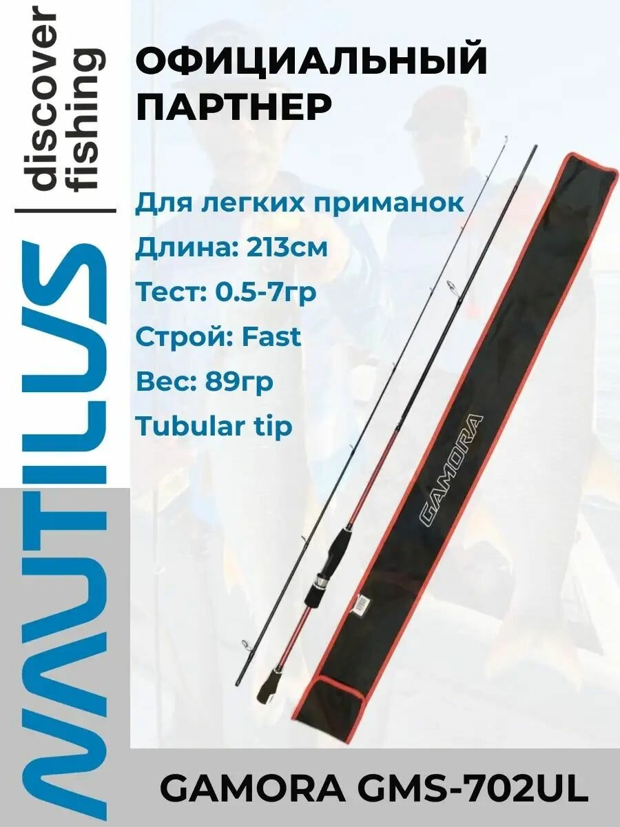 Удилище спиннинговое Nautilus Gamora, от 0,5 гр до 7гр, 213см