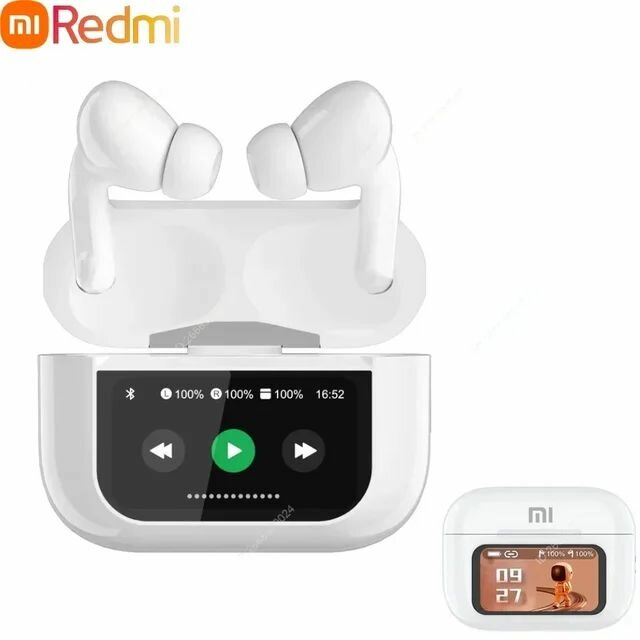 Наушники Xiaomi Redmi с сенсорным управлением, цветной экран, Bluetooth, беспроводные наушники-вкладыши, сверхдлительный срок службы батареи, усовершенствованное шумоподавление