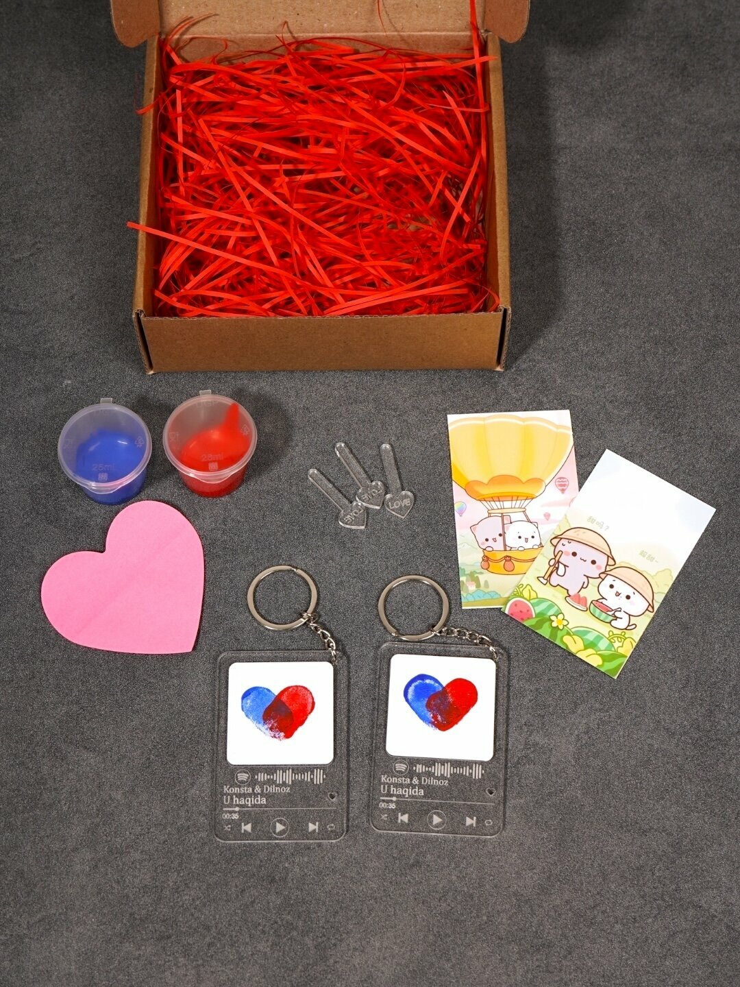 Брелок, светло-красный/под сафьян — фото 1