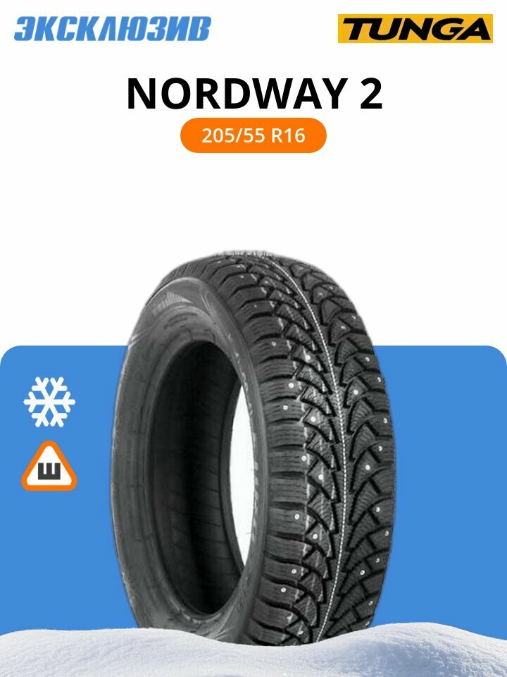Зимняя шипованная шина Tunga Nordway 2 205/55 R16 94Q шип