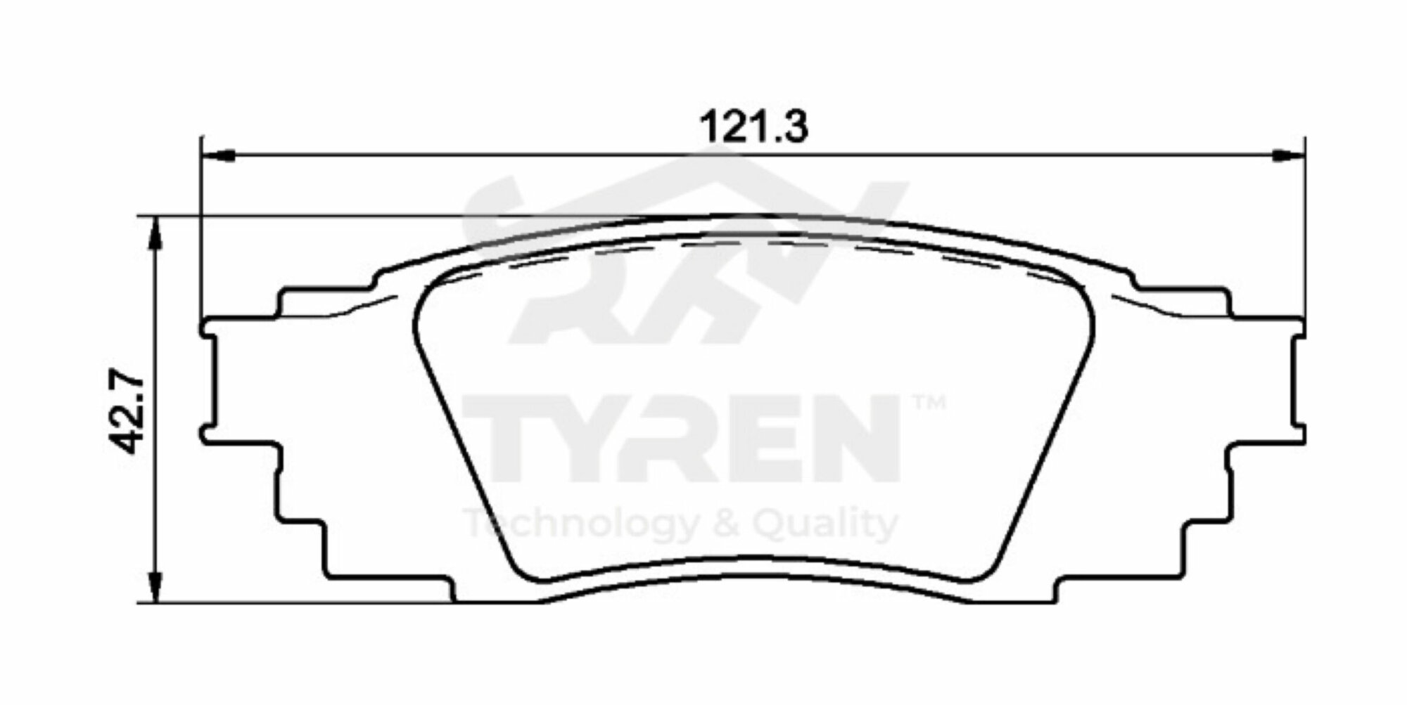 Колодки Тормозные Дисковые, Задние Toyota Camry (V70) 17>, Rav4 V 18>; Lexus Es Vii 18>, Rx Iv 15>, Ux 18>(Tyren Tyr1222141)