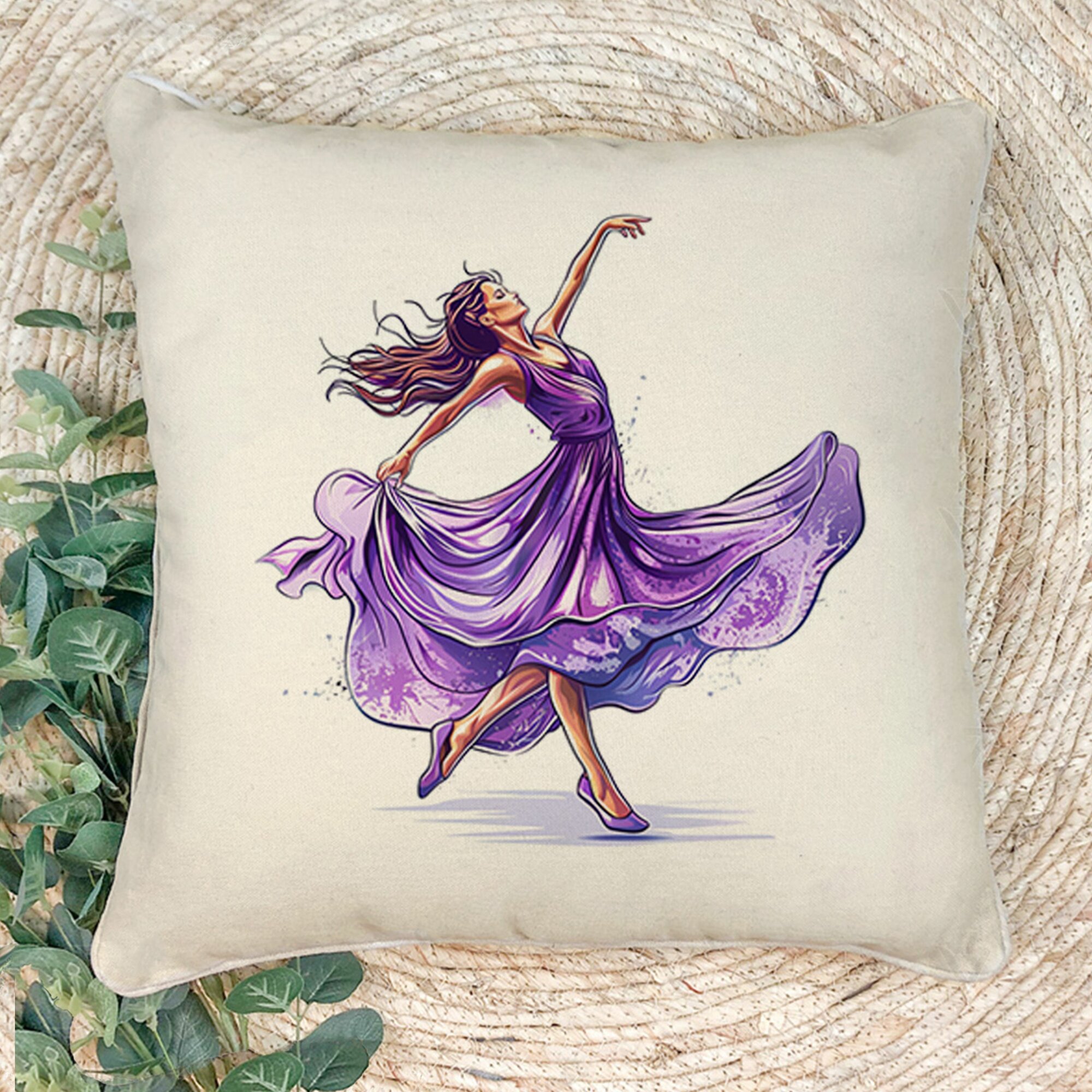 Наволочка для декоративной подушки Gerasim "Платье цвета лаванды", 41*41 см, эко-ткань хлопок/полиэфир