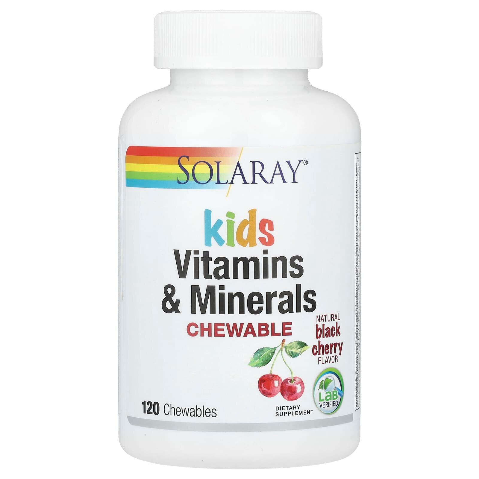 Жевательные витамины Solaray Kids Vitamins, для детей, натуральный вкус черной вишни