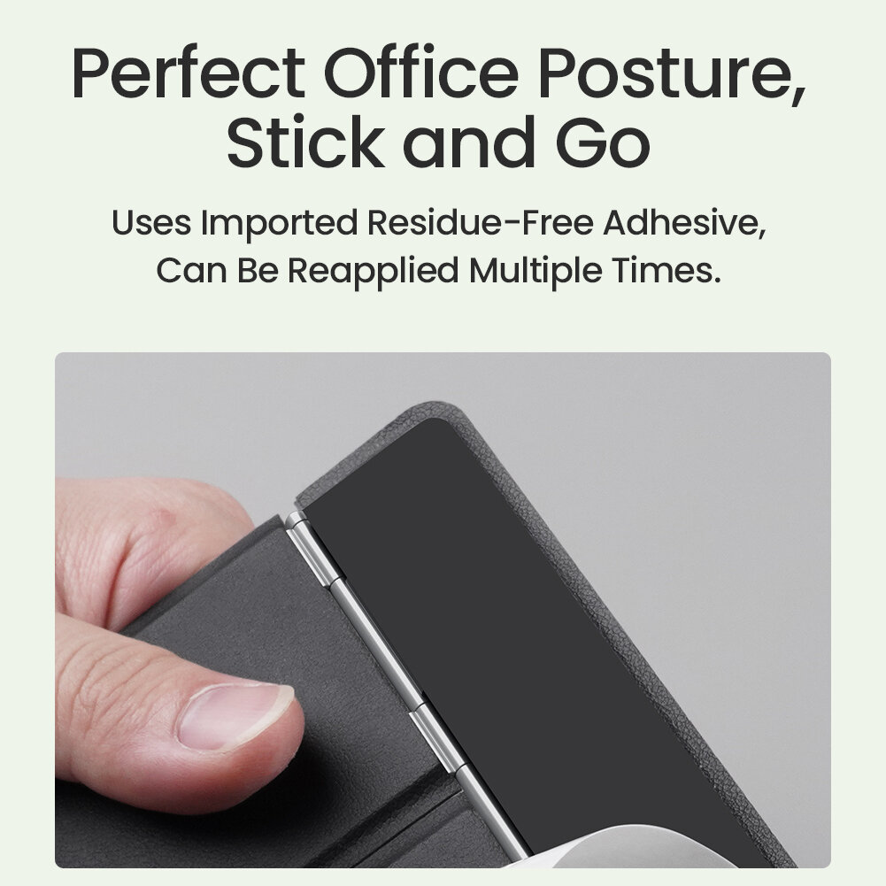 Изображение Тонкая складная подставка черного цвета от Nillkin для ноутбука, серия DualWing Adhesive Laptop Stand