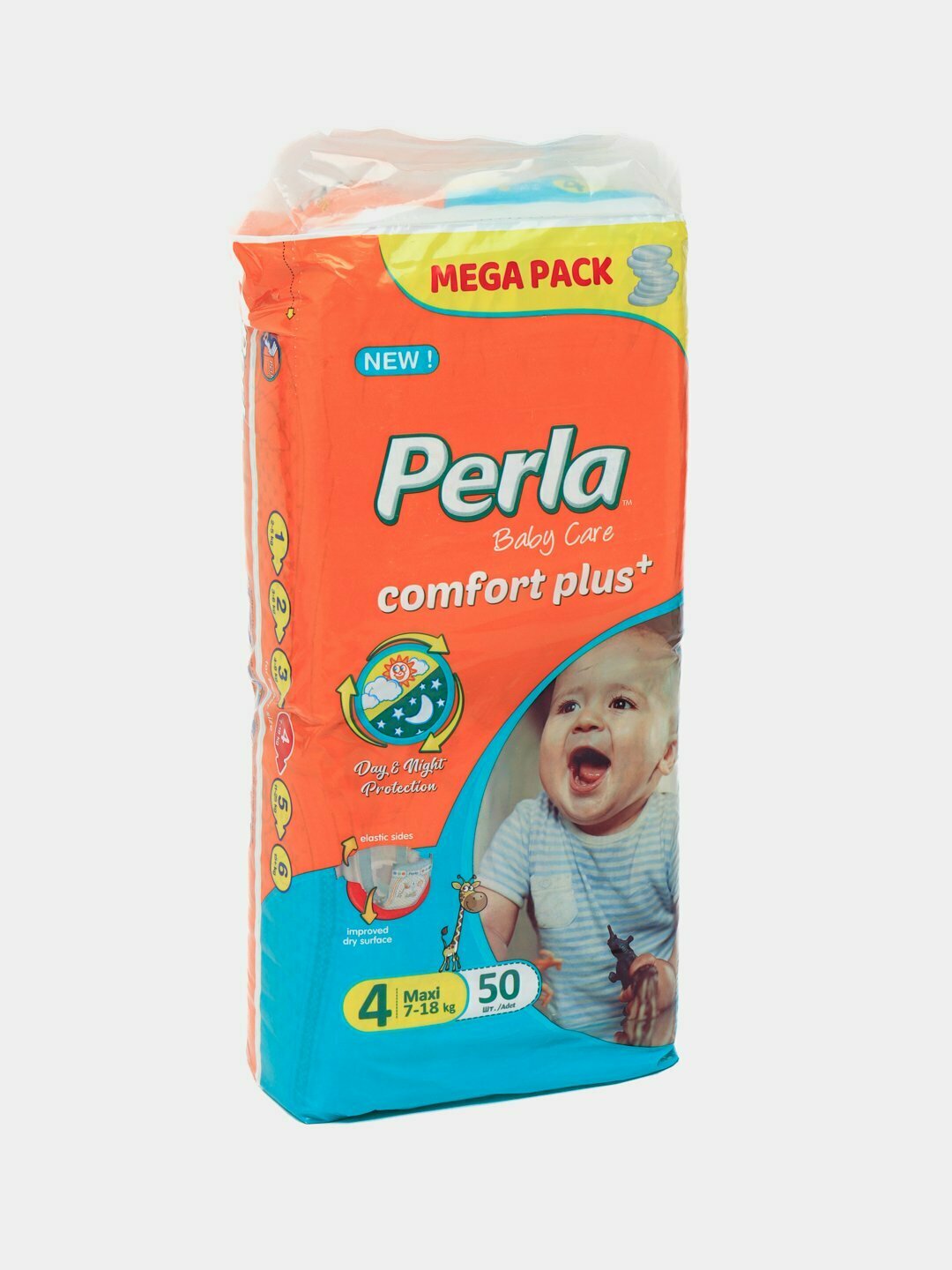 Подгузники Perla Camfort Plus Mega Pack размер №4 для детей 7-18 кг, упаковка 50 штуки — фото 1