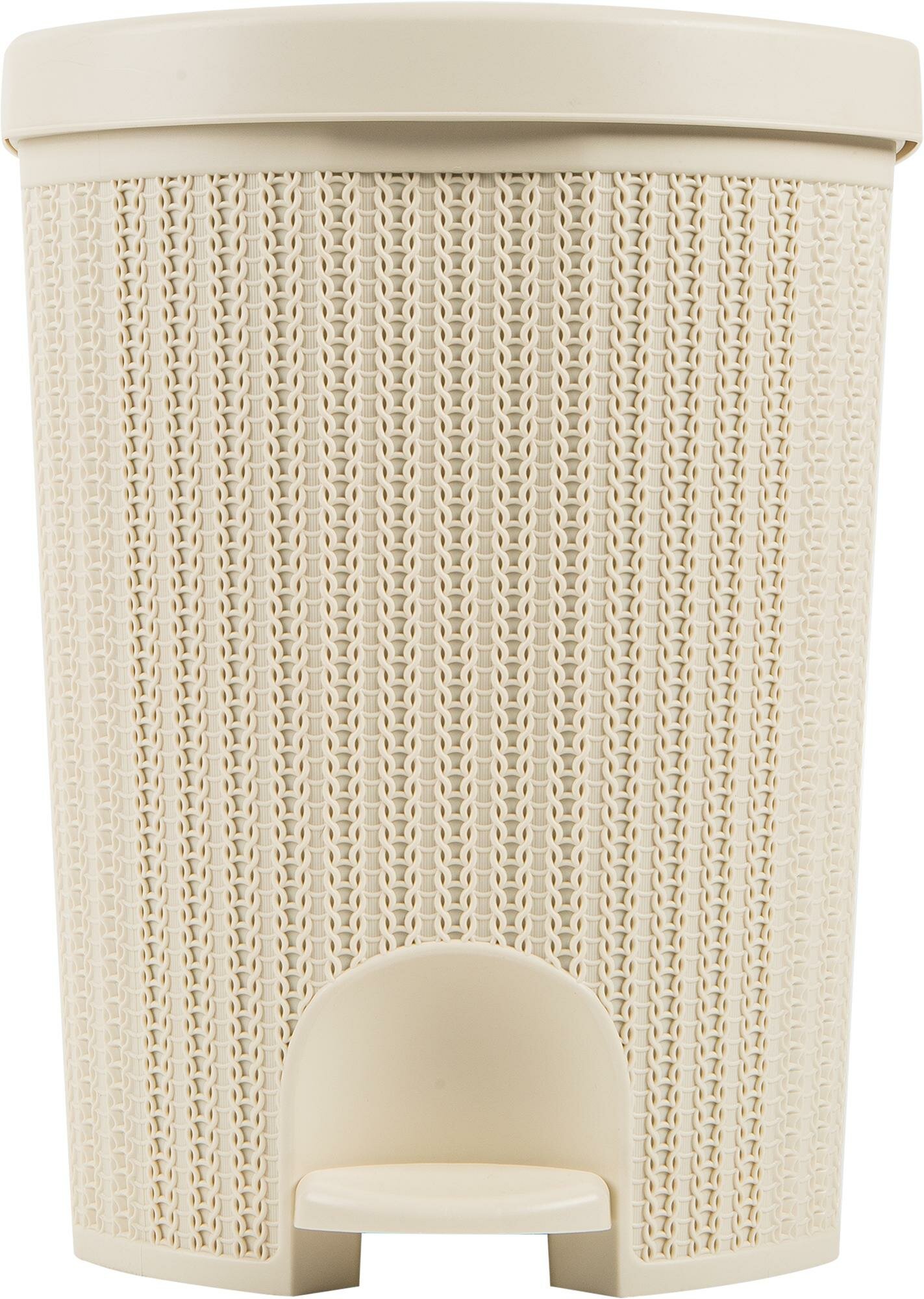 Контейнер для мусора Idea Вязание 18 л цвет слоновой кости