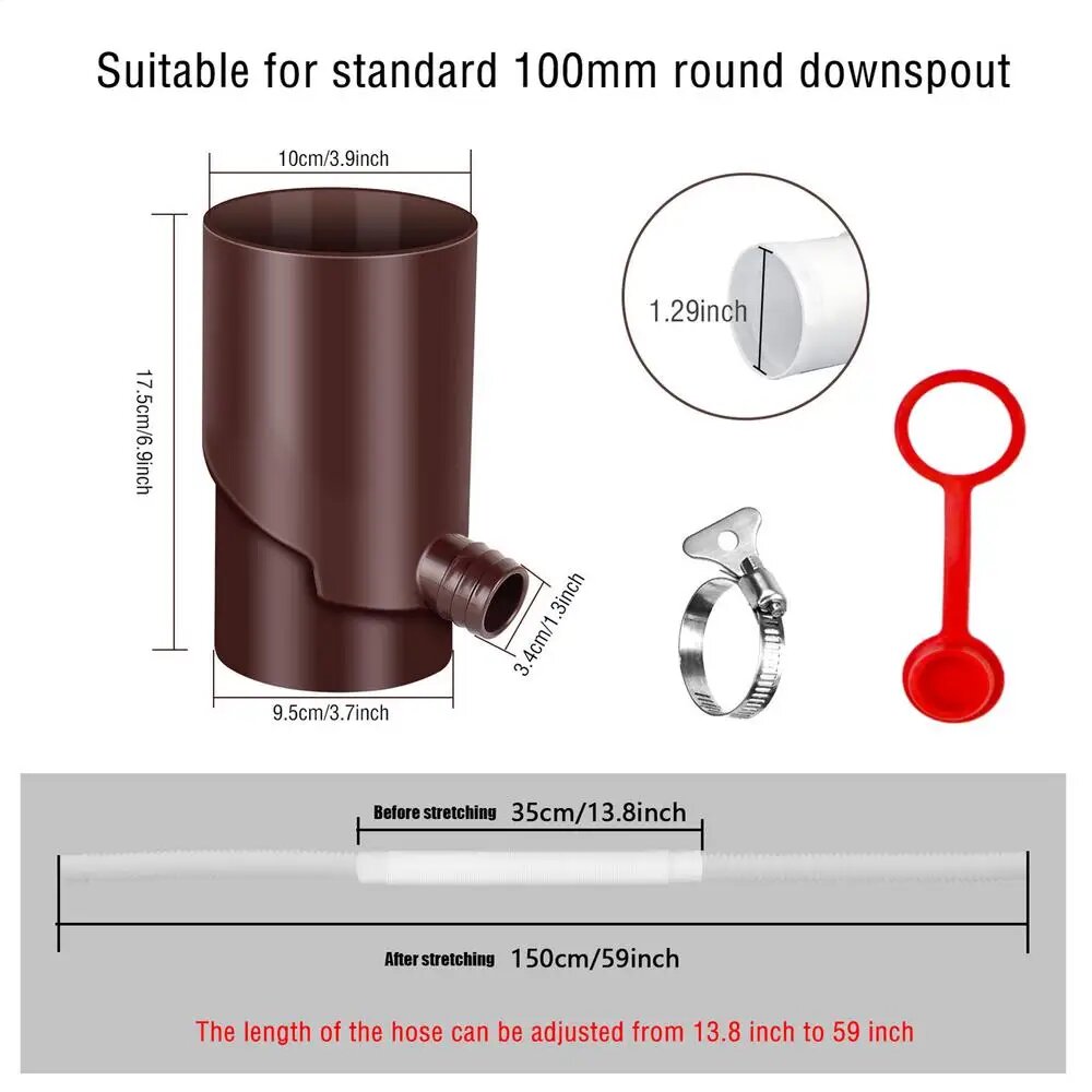 Комплект для сбора дождевой воды Rain Water Collection System Brown 10cm